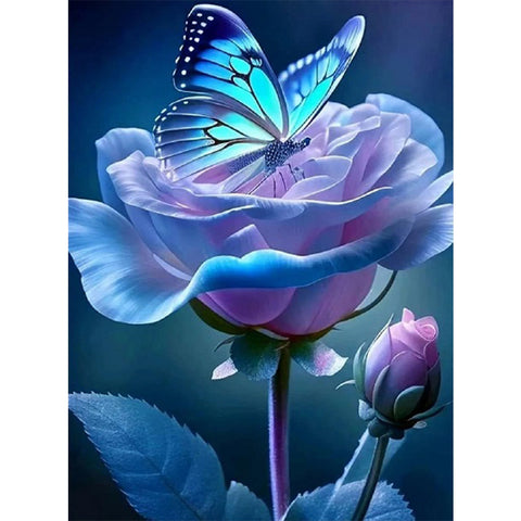 Rose Butterfly-Full Round Diamond Painting-45x60cm-Large Size