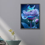 Rose Butterfly-Full Round Diamond Painting-45x60cm-Large Size