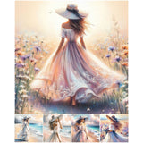 Beach Lady-Full Round Diamond Painting-30x30cm