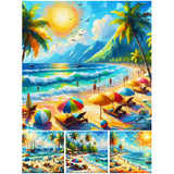 Beach-Full Round Diamond Painting-30x30cm