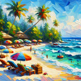 Beach-Full Round Diamond Painting-30x30cm
