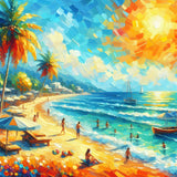 Beach-Full Round Diamond Painting-30x30cm
