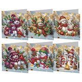 6/8/12Pcs/Set Christmas-Diamond Greeting Cards