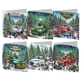 6/8/12Pcs/Set Christmas-Diamond Greeting Cards