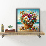 Gorgeous Butterfly Orchid Bouquets-Full Round Diamond Painting-30x30cm