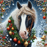 Christmas Horse-Full Round Diamond Painting-40x40cm
