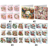 2/6/12Pcs/Set Christmas-Diamond Greeting Cards