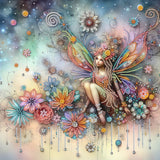 Flower Fairy-Partial Special Diamond Painting-40x40cm