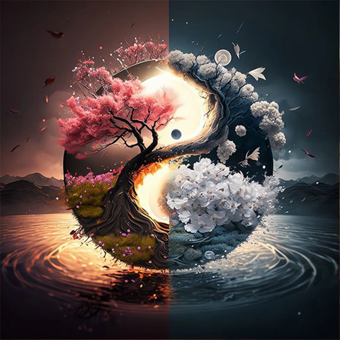 Yin and yang diagram - Full Drill Diamond Painting 40*40cm
