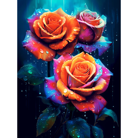 Flower-Full Round Diamond Painting-30x40cm