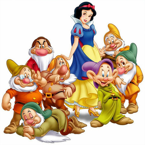 Snow White and the Dwarfs-Full Round Diamond Painting-30x30cm