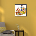 Snow White and the Dwarfs-Full Round Diamond Painting-30x30cm