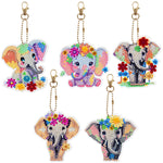 5pcs/set-Animal-Double Side Drill-Diamond Keychain