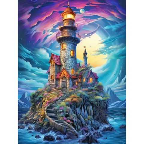 Lighthouse-Full Round Diamond Painting-30x40cm