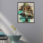 Watercolor Budapest-Full Round Diamond Painting-40x50cm