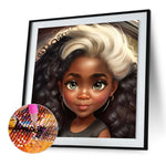 Black Girl-Full Round Diamond Painting-30x30cm