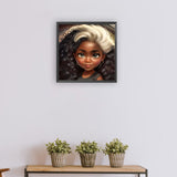 Black Girl-Full Round Diamond Painting-30x30cm