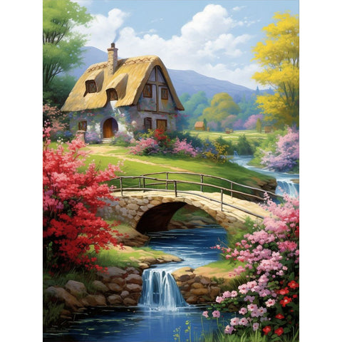 Country Cabin-Full Round Diamond Painting-30x40cm