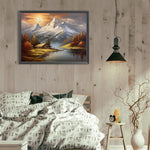 Snow Mountain Woods-Full Round Diamond Painting-40x30cm
