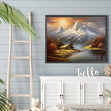 Snow Mountain Woods-Full Round Diamond Painting-40x30cm