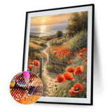 Path Among Flowers-Full Round Diamond Painting-30x40cm