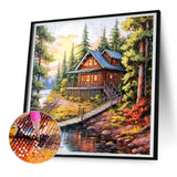 Woods House-Full Round Diamond Painting-30x30cm