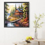 Woods House-Full Round Diamond Painting-30x30cm