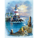 Seaside Lighthouse-Full Round Diamond Painting-30x40cm