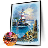 Seaside Lighthouse-Full Round Diamond Painting-30x40cm