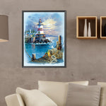 Seaside Lighthouse-Full Round Diamond Painting-30x40cm
