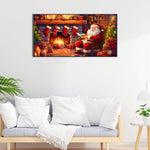 Santa Claus-Full Round Diamond Painting-60x30cm-Large Size