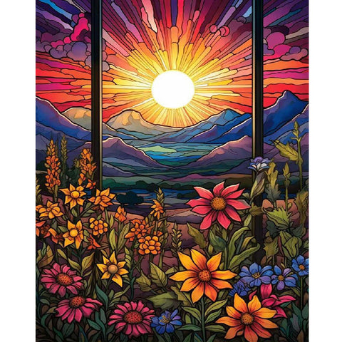 Beautiful Sunrise-Full Round Diamond Painting-40x50cm