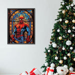 Stained Glass Spiderman-Full Round Diamond Painting-30x40cm
