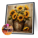Sunflower-Full Round Diamond Painting-30x30cm