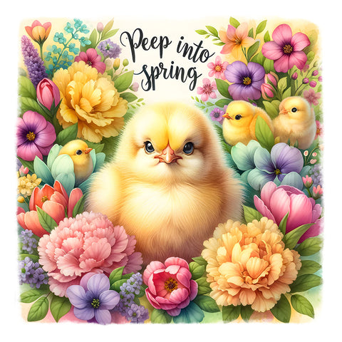 Easter Chick Bunny-Full Round Diamond Painting-30x30cm