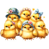 Easter Chick Bunny-Full Round Diamond Painting-30x30cm