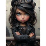 Cool Girl-Full Round Diamond Painting-30x40cm