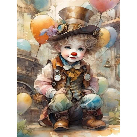 Clown-Full Round Diamond Painting-30x40cm