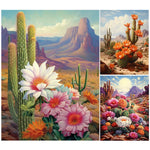 Desert Cactus-Full Round Diamond Painting-30x40cm
