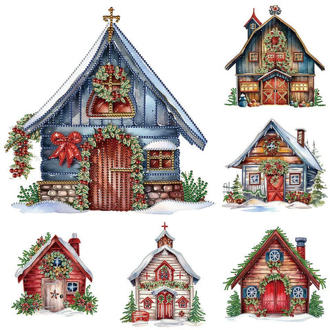 Christmas House-Partial Special Diamond Painting-30x30cm