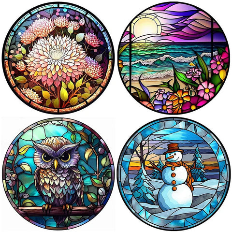 Stained Glass Animal-Full Round Diamond Painting-30x30cm