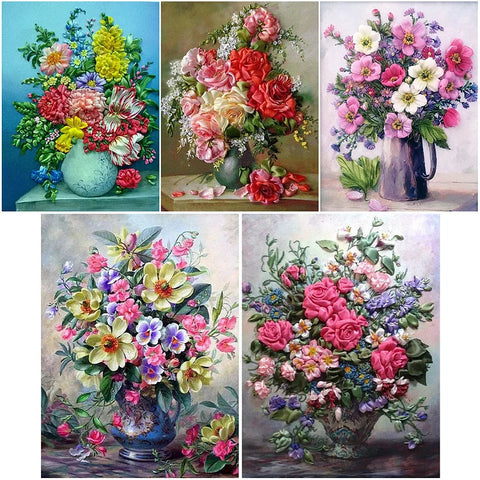 Flower-Full Round Diamond Painting-30x40cm