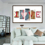 5pcs/set LOVE - Full Drill Round Drill Painting - 95x45cm
