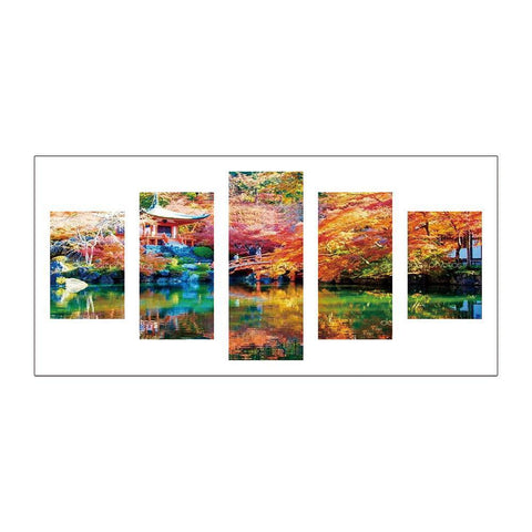 5pcs/set Scenery - Full Drill Round Drill Painting - 95x45cm