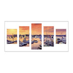 5pcs/set Sailboat - Full Drill Round Drill Painting - 95x45cm