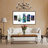 5pcs/set Landscape - Full Drill Round Drill Painting - 95x45cm