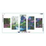 5pcs/set Landscape - Full Drill Round Drill Painting - 95x45cm