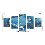 5pcs/set Mermaid - Full Drill Round Drill Painting - 95x45cm
