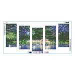 5pcs/set Waterside City - Full Drill Round Drill Painting - 95x45cm