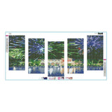 5pcs/set Waterside City - Full Drill Round Drill Painting - 95x45cm